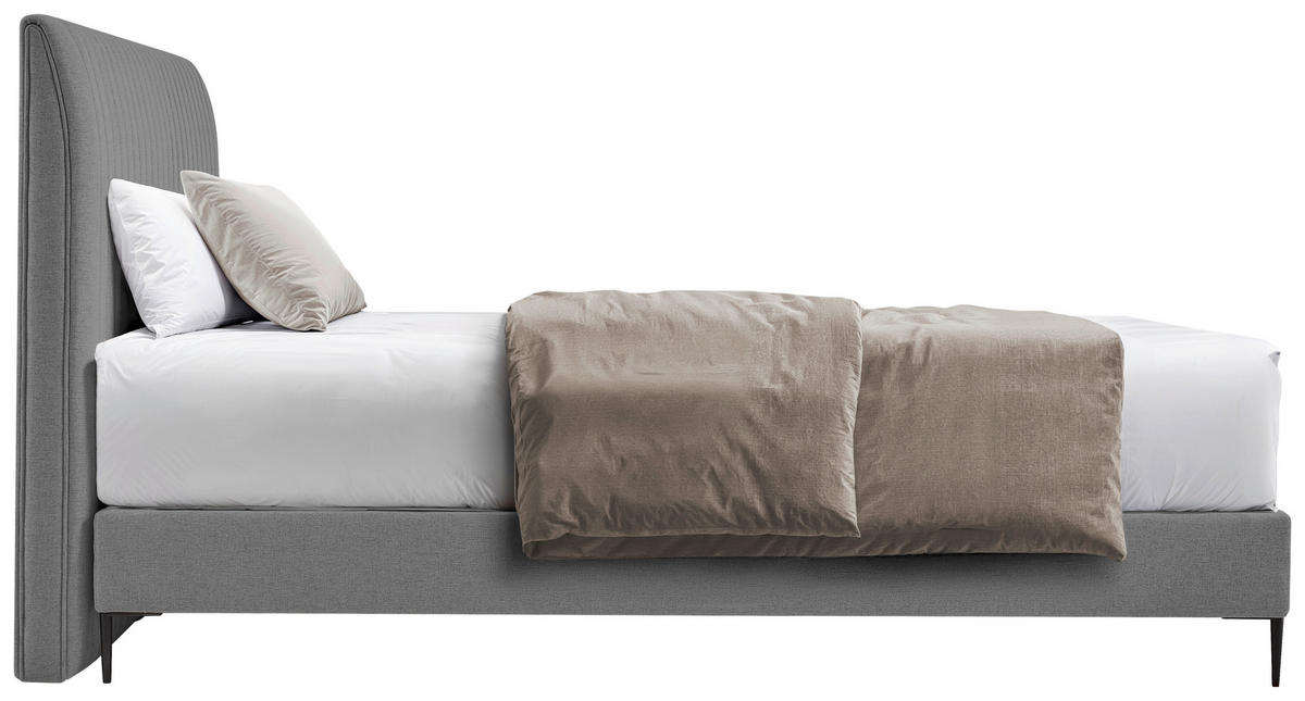 POSTEL BOXSPRING, 180/200 cm, šedá - šedá/černá, Moderní, kov/kompozitní dřevo (180/200cm) - MID.YOU
