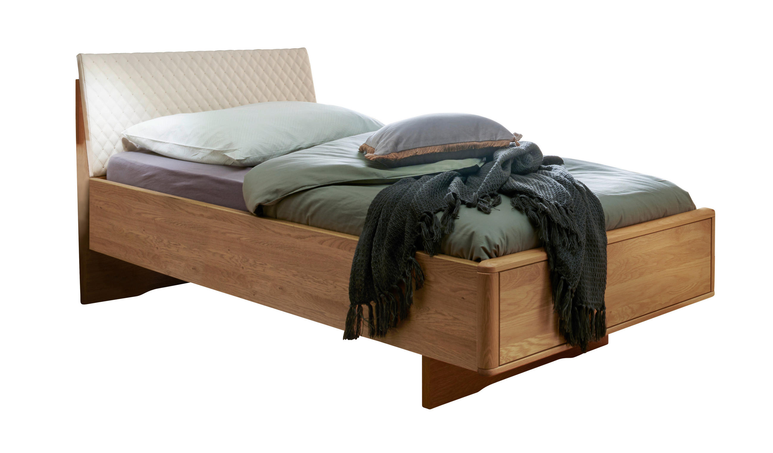 BETT 100/200 cm  in Eichefarben, Champagner  - Champagner/Eichefarben, KONVENTIONELL, Holz/Holzwerkstoff (100/200cm) - Venda