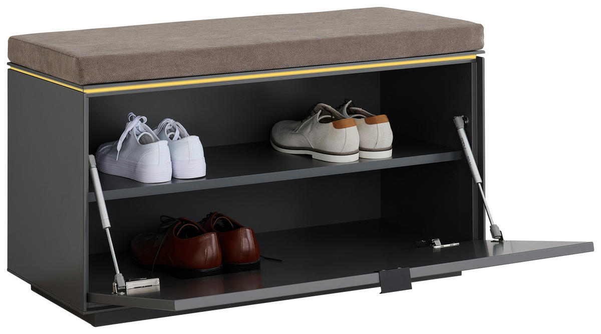 GARDEROBENBANK  in 85/45/40 cm  - Anthrazit/Schwarz, Design, Holzwerkstoff/Textil (85/45/40cm) - Dieter Knoll