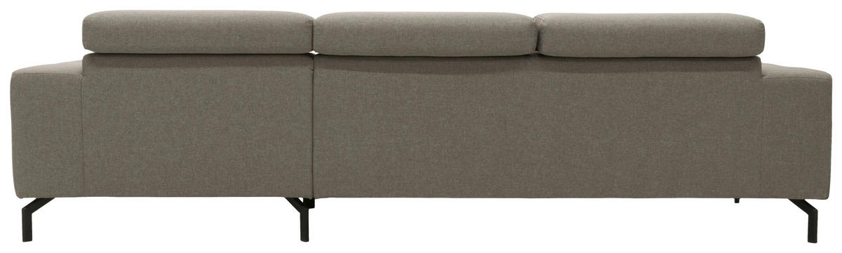 ECKSOFA in Webstoff Silberfarben  292/175 cm  - Silberfarben/Schwarz, Design, Textil/Metall (292/175cm) - MID.YOU