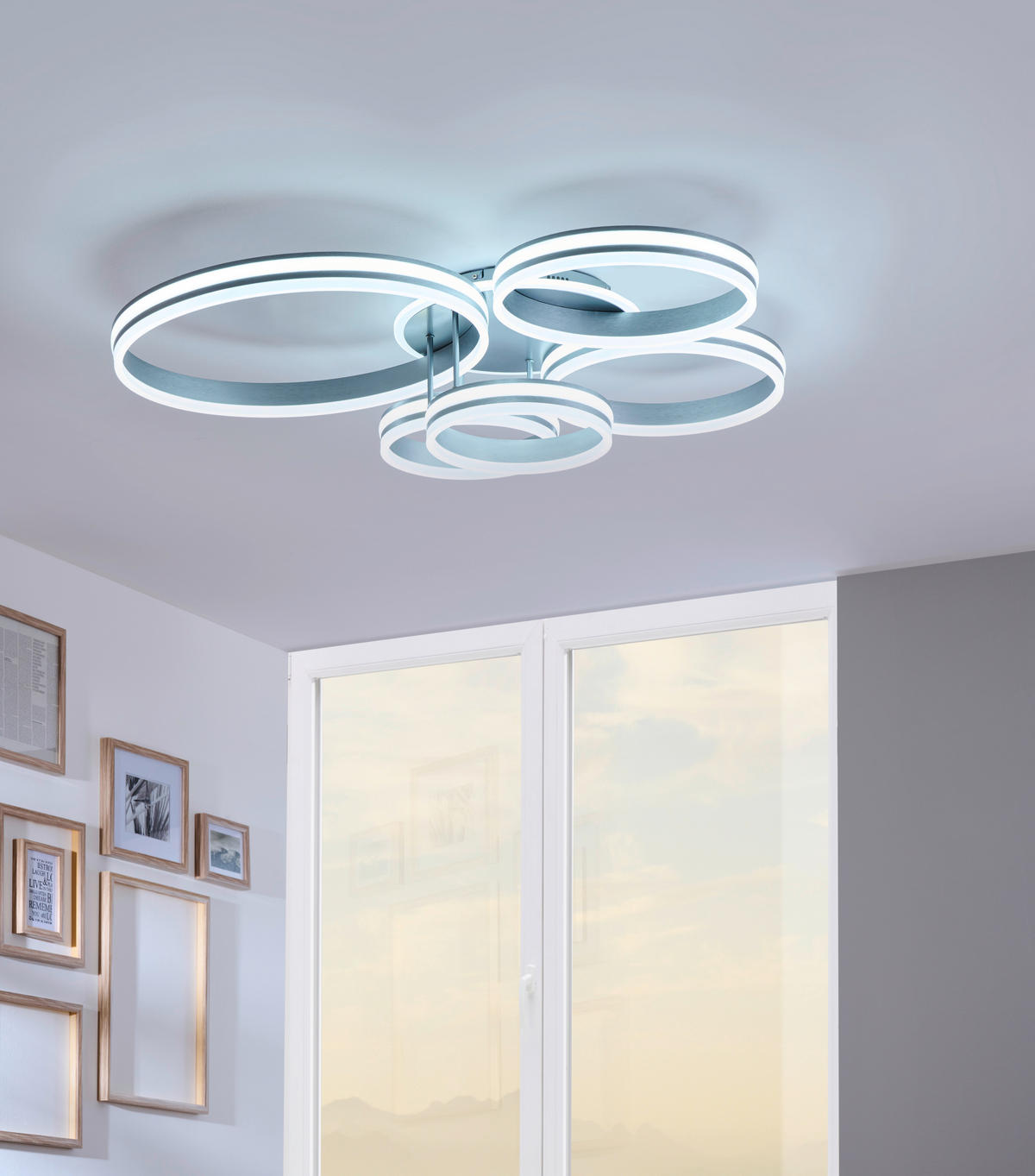 LED-DECKENLEUCHTE 114/90/20 cm   - Opal/Grau, Design, Kunststoff/Metall (114/90/20cm)