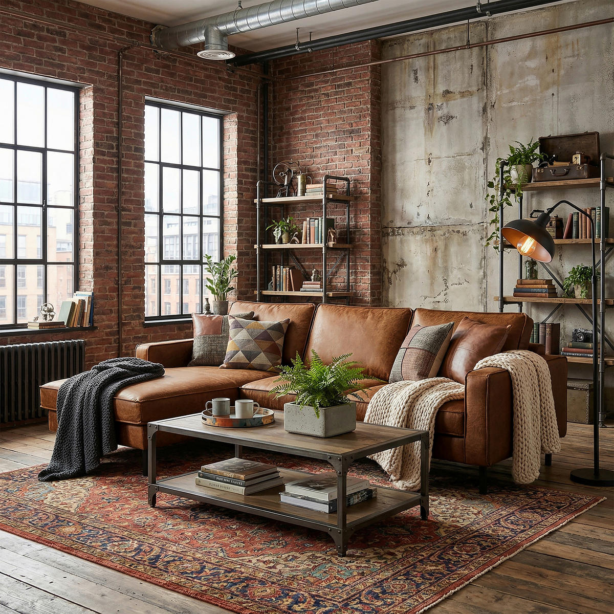 ECKSOFA Hellbraun Echtleder Lederlook Rücken echt  - Hellbraun, Design, Leder/Textil (166/238cm) - Livetastic