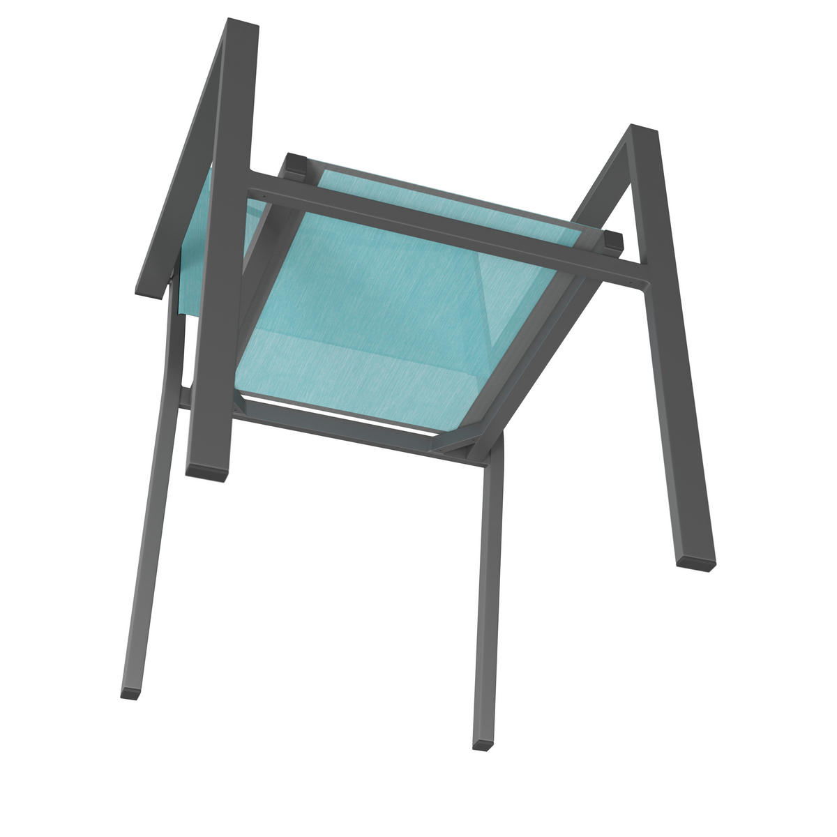 STAPELSESSEL Aluminium Anthrazit, Blau  - Blau/Anthrazit, Design, Textil/Metall (57/88/58cm) - Ambia Garden