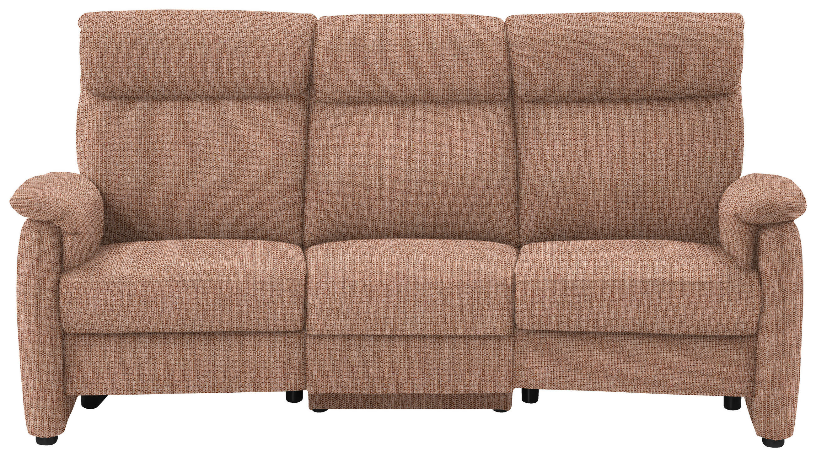 TRAPEZSOFA Flachgewebe Aprikose Ablage, Rücken echt  - Aprikose/Schwarz, KONVENTIONELL, Textil/Metall (219/107/97cm) - Pure Home Comfort