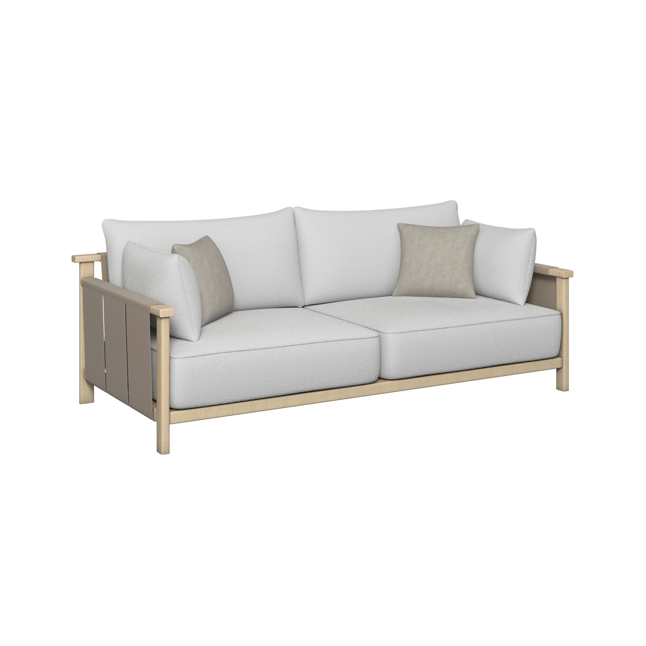 2-SITZER-SOFA Flachgewebe Taupe, Eschefarben, Sandfarben  - Sandfarben/Taupe, ROMANTIK / LANDHAUS, Holz/Textil (219/83/98cm) - Dieter Knoll