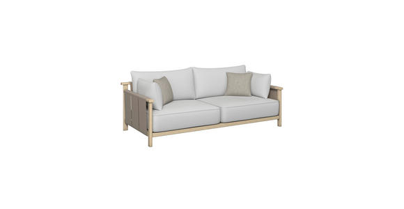 2-SITZER-SOFA Mari in Flachgewebe Taupe, Eschefarben, Sandfarben  - Sandfarben/Taupe, ROMANTIK / LANDHAUS, Holz/Textil (219/83/98cm) - Dieter Knoll