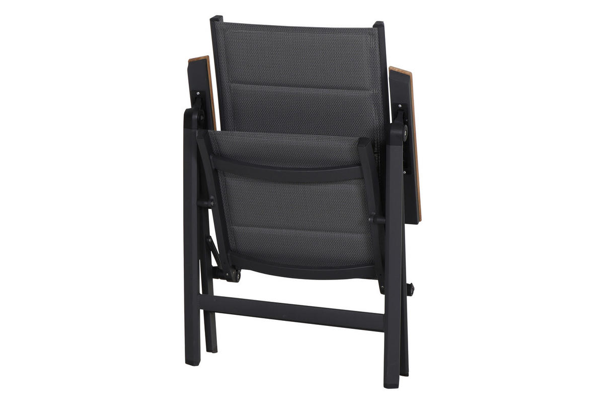 KLAPPSESSEL-SET in Holz, Metall, Kunststoff Anthrazit  - Anthrazit, Basics, Holz/Kunststoff (59/110/68cm) - Siena Garden