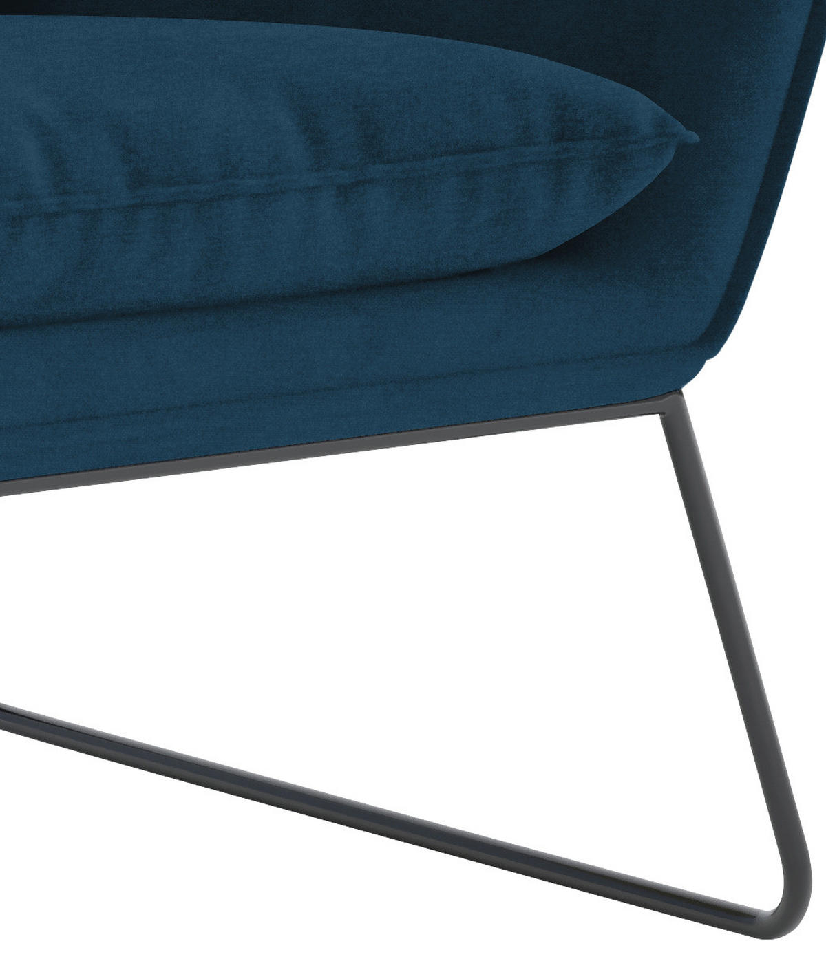 SESSEL in Flachgewebe Dunkelblau  - Schwarz/Dunkelblau, Design, Textil/Metall (78/85/85cm) - Livetastic