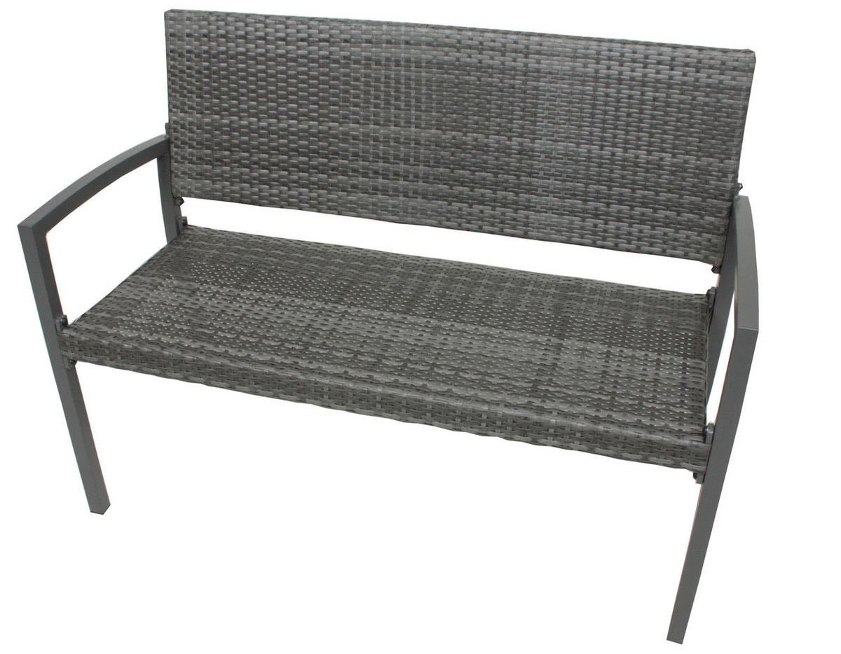 2-SITZER-BANK  in Dunkelgrau  - Dunkelgrau, Basics, Kunststoff/Metall (116/60/87cm) - Gardenson
