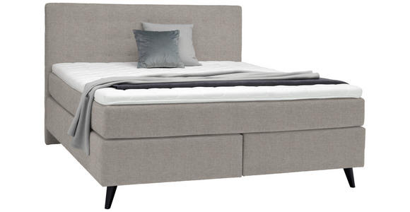 BOXSPRINGBETT 180/200 cm in Greige - Greige/Schwarz, KONVENTIONELL, Holz/Textil (180/200cm) - Voleo