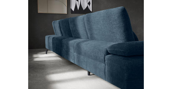WOHNLANDSCHAFT in Webstoff Blau - Blau/Schwarz, Design, Textil/Metall (157/354/208cm) - Dieter Knoll