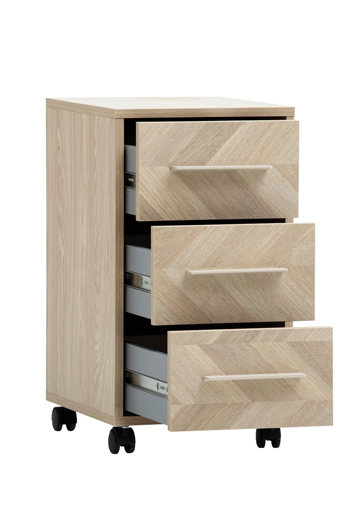 ROLLCONTAINER Eichefarben  - Eichefarben/Beige, MODERN, Holzwerkstoff/Kunststoff (32,6/59,7/39,1cm) - MID.YOU