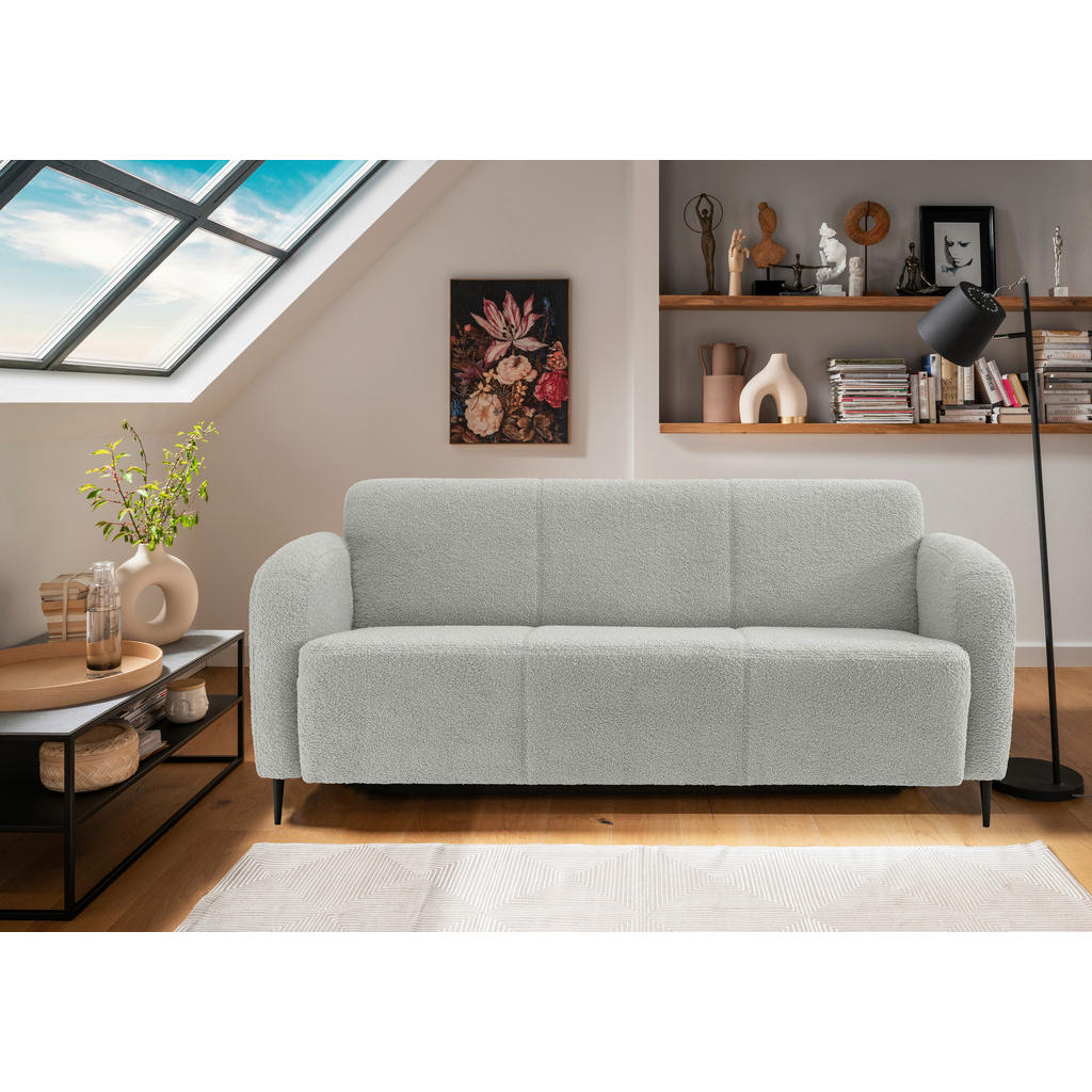 Thumbnail - Livetastic 3-Sitzer-Sofa, Hellgrau, Textil, 180x76x90 cm, Made in EU, Rücken echt, Armteil links, rechts, Wohnzimmer, So...