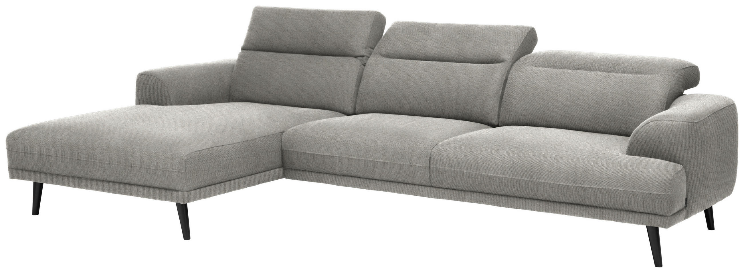 ECKSOFA Hellbraun Struktur  - Hellbraun/Dunkelbraun, Design, Holz/Textil (169/292cm) - Lomoco