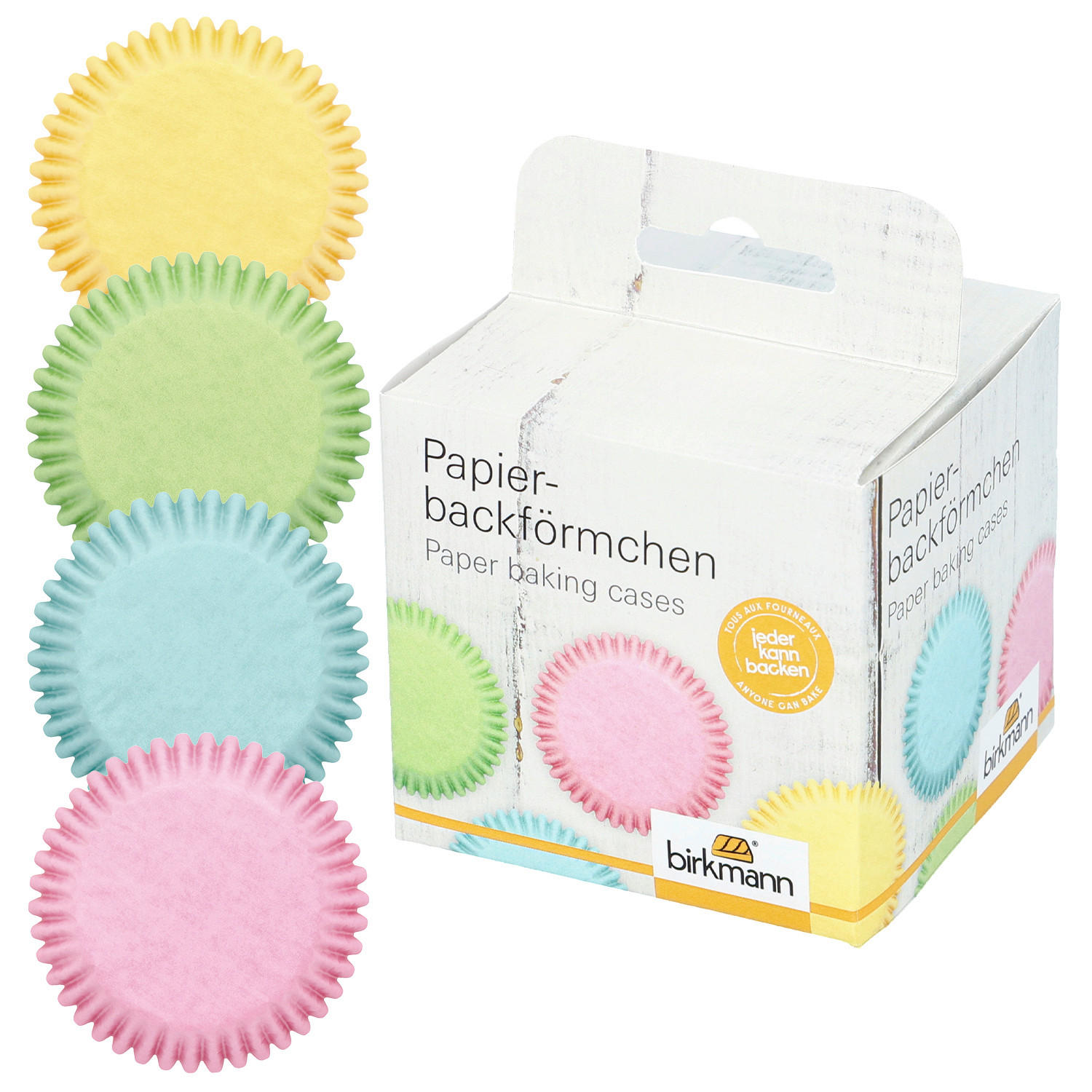 PAPIERFÖRMCHEN  - Pastellblau/Gelb, Basics, Papier (7/3,2/7cm) - Birkmann