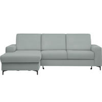 ECKSOFA in Cord Hellgrau  - Hellgrau/Schwarz, Konventionell, Textil/Metall (167/247cm) - Stylife
