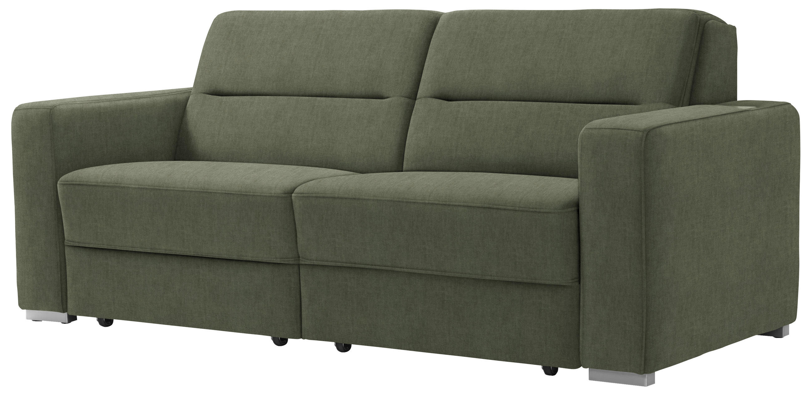 SCHLAFSOFA in Olivgrün  - Olivgrün, KONVENTIONELL, Textil/Metall (202/86/92cm) - Sedda