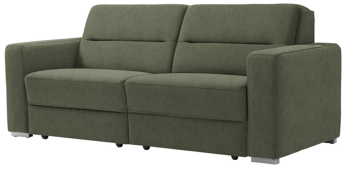 SCHLAFSOFA in Textil Olivgrün  - Olivgrün, Konventionell, Textil/Metall (202/86/92cm) - Sedda