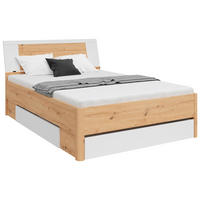 STAURAUMBETT 140/200 cm  in Weiß, Eiche Artisan  - Graphitfarben/Weiß, KONVENTIONELL, Holzwerkstoff (140/200cm)