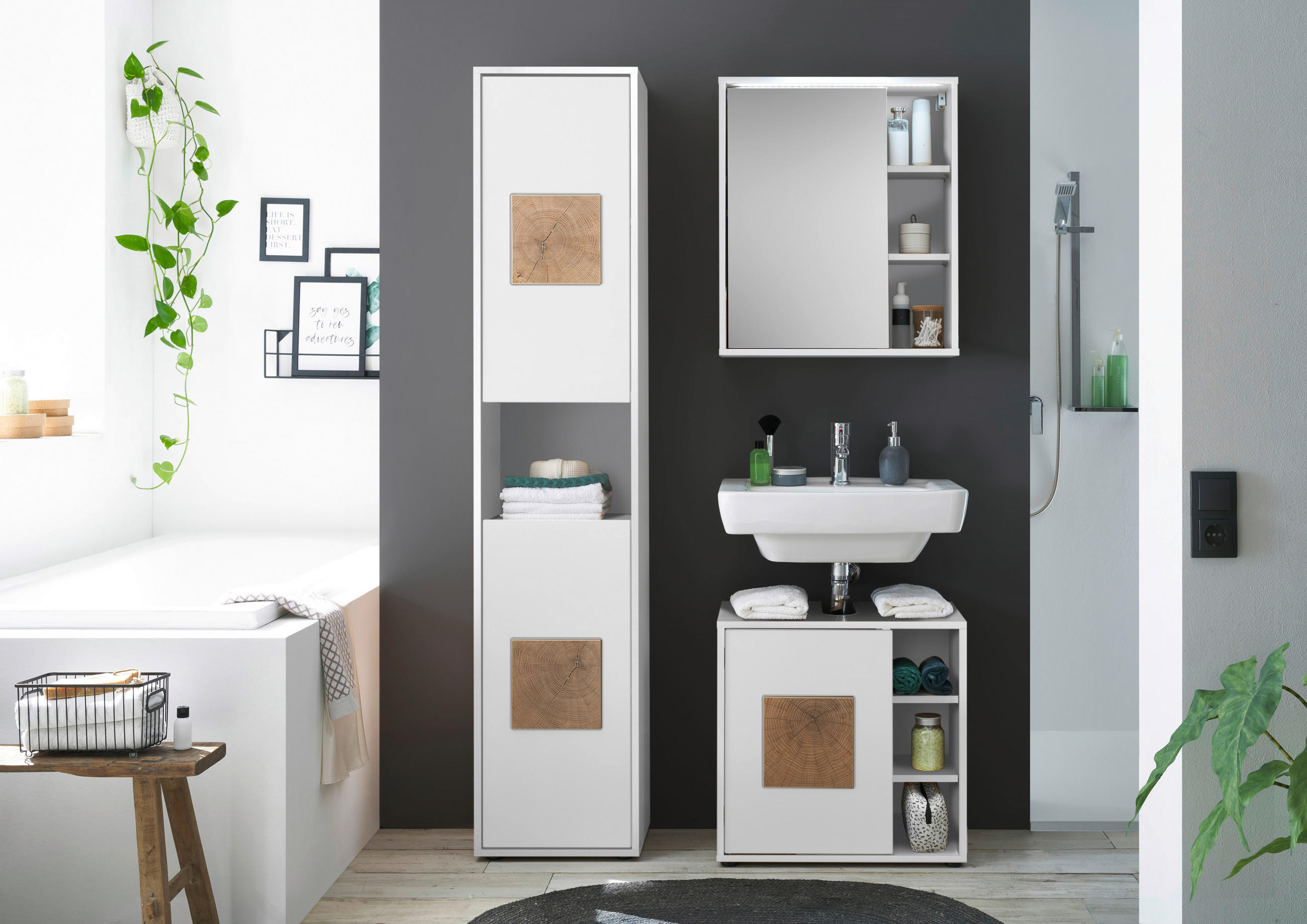 SPIEGELSCHRANK 60/70/20 cm  - Weiß, MODERN, Glas/Holzwerkstoff (60/70/20cm) - MID.YOU