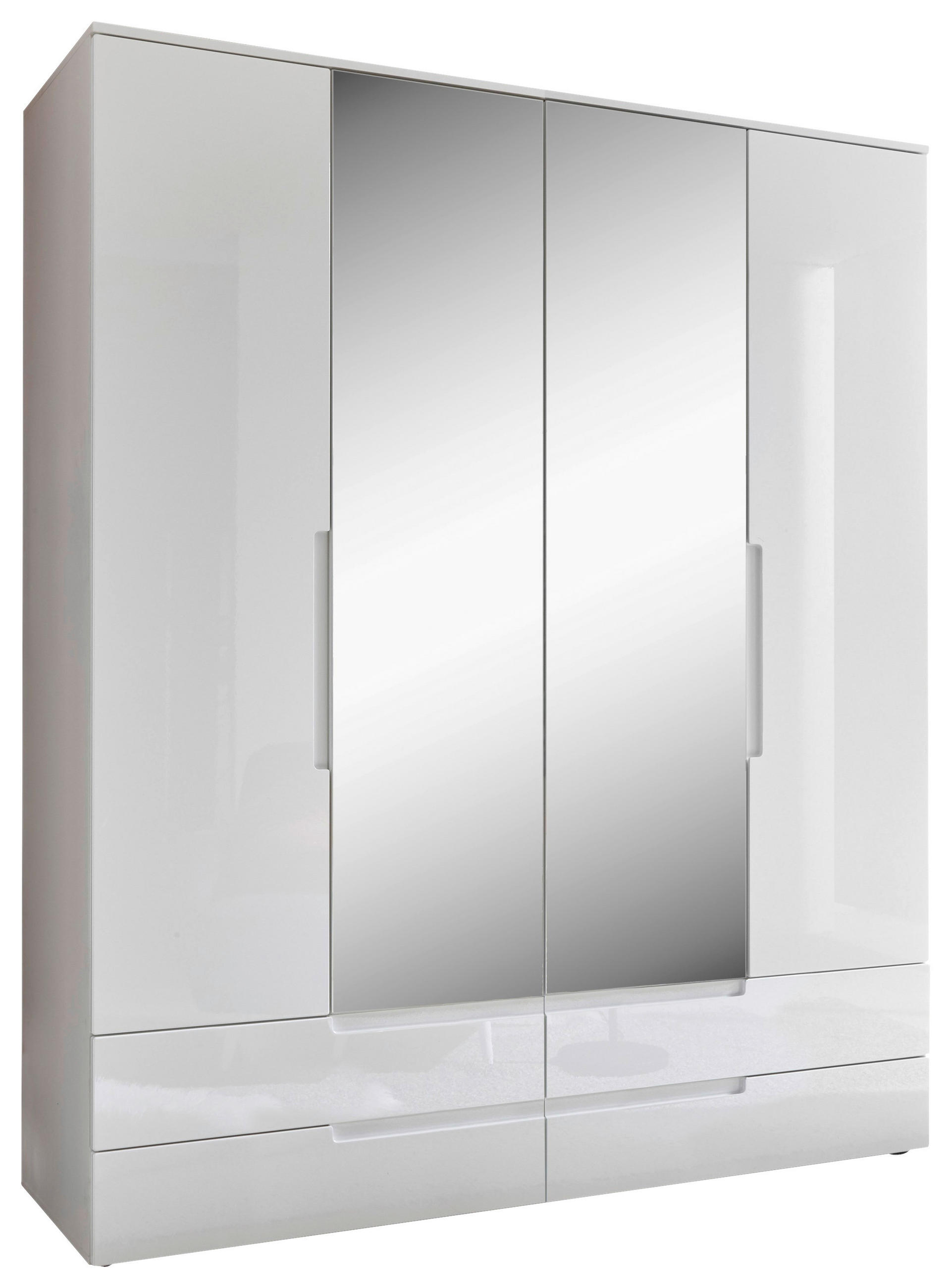 DREHTÜRENSCHRANK 160/208/57 cm 4-türig Weiß  - Weiß, MODERN, Holzwerkstoff (160/208/57cm) - MID.YOU
