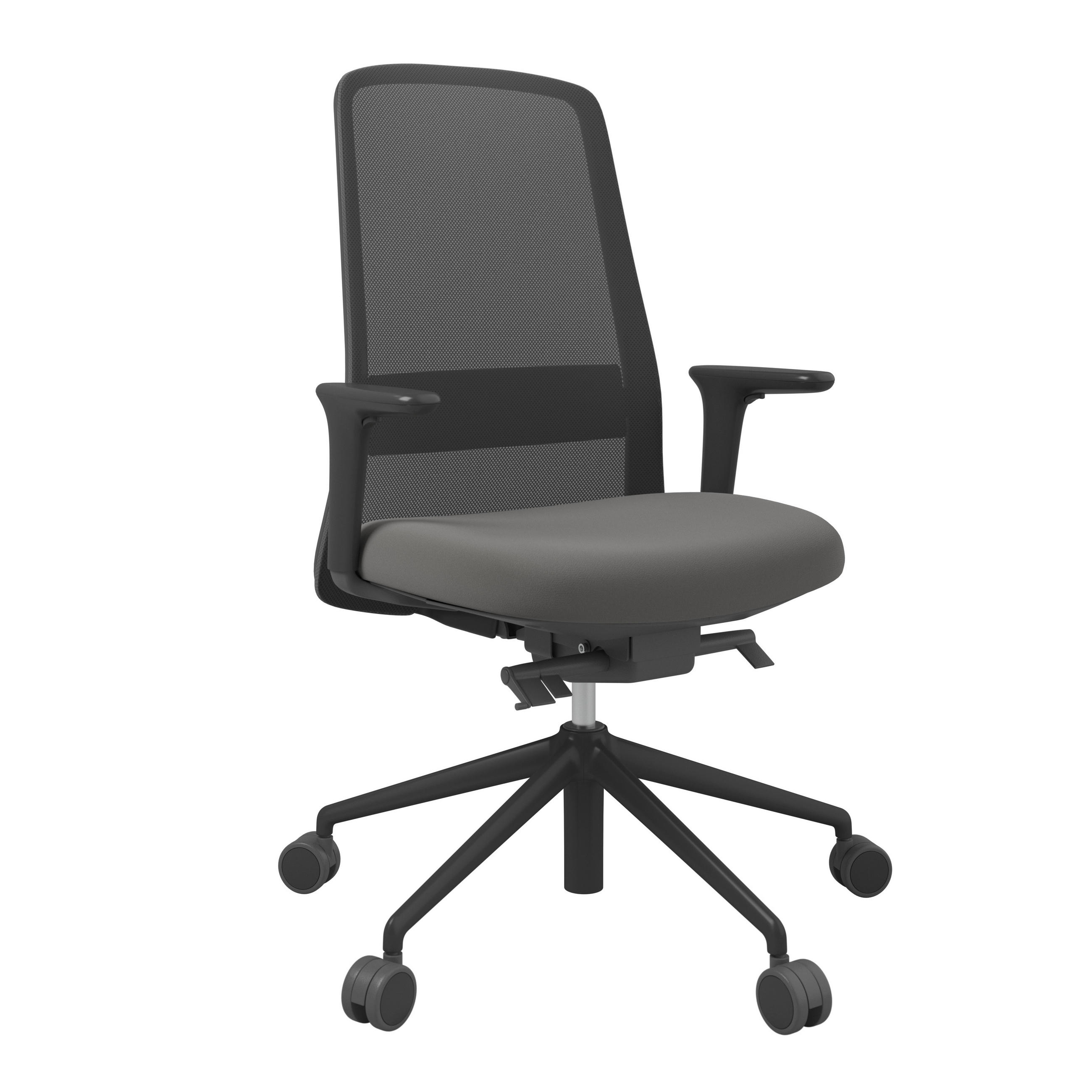 DREHSTUHL Schwarz  - Schwarz, MODERN, Kunststoff/Textil (70/103-115/70cm)