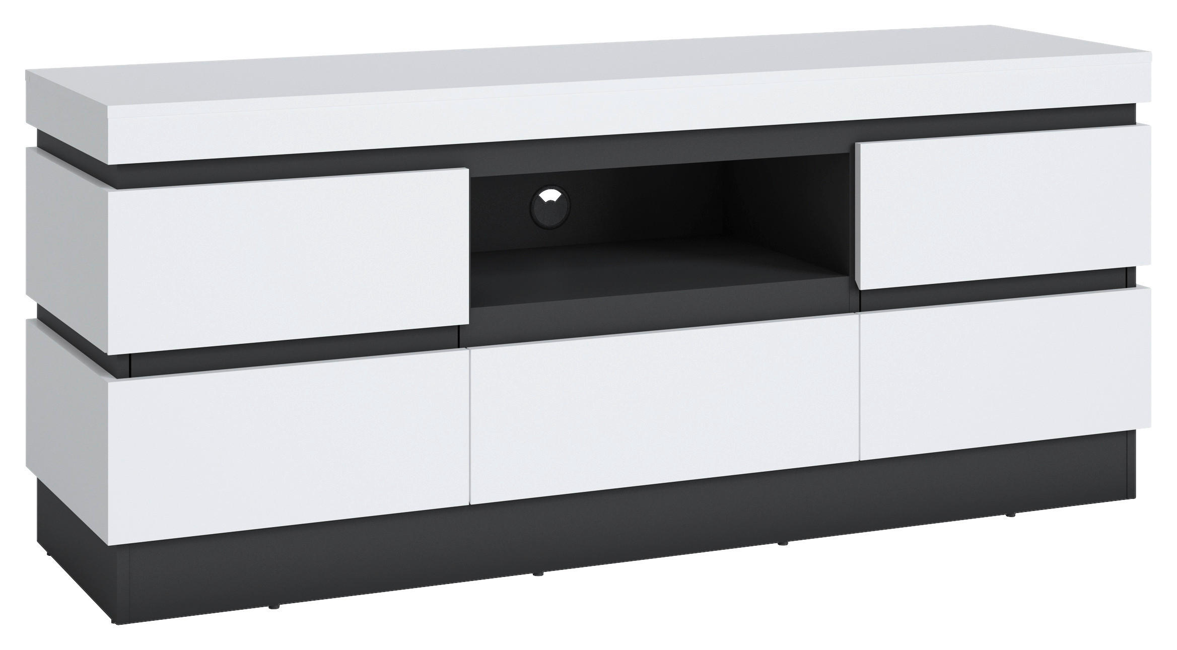 Tv-element Campania Anthrazit, Weiß B: 160,8 Cm