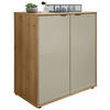 KOMMODE  in 80/70/43 cm  - Schieferfarben/Eiche Bianco, KONVENTIONELL, Glas/Holzwerkstoff (80/70/43cm) - Dieter Knoll