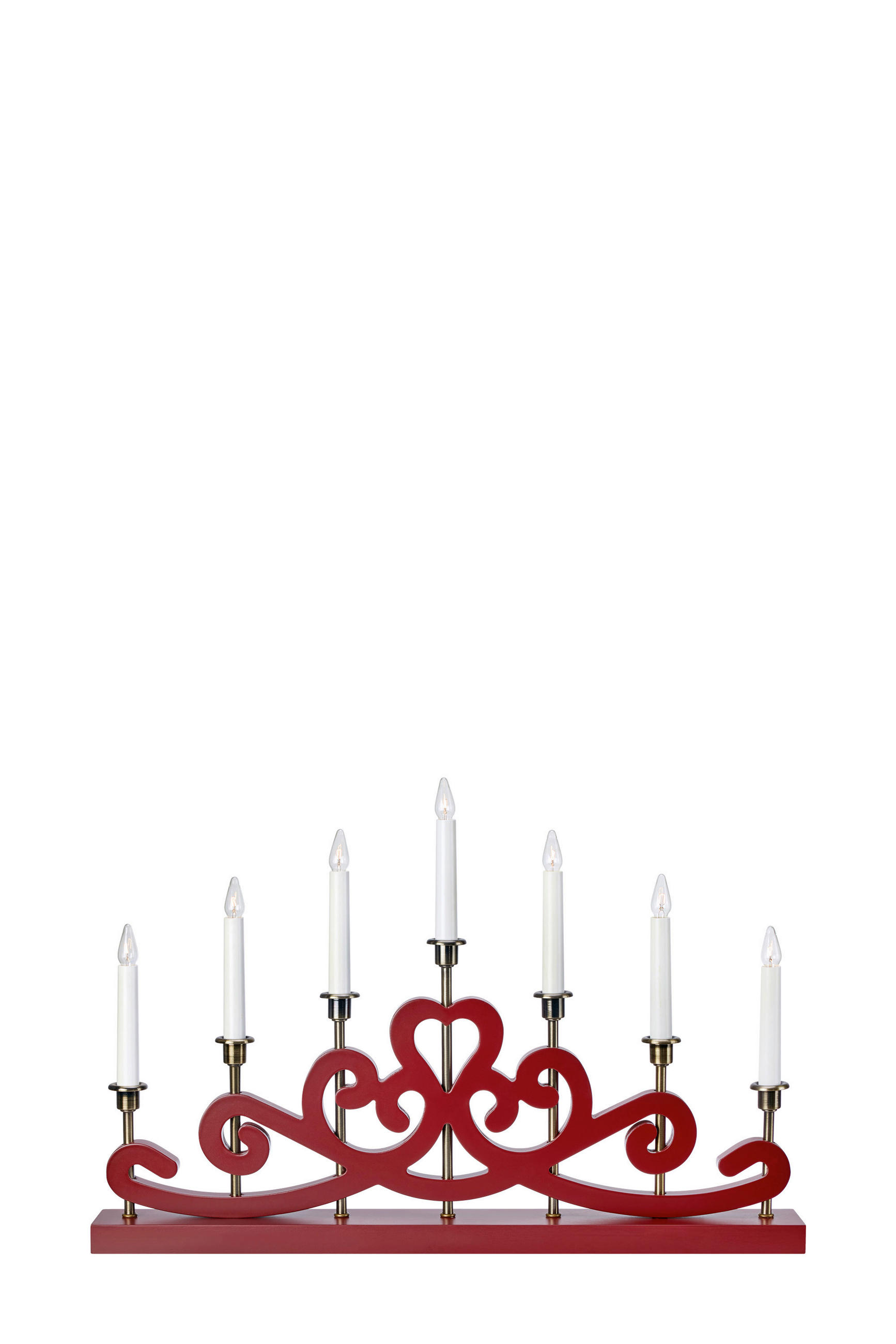 JULPYRAMID  - röd, Basics, metall/trä (7/62/40,8cm) - Markslöjd