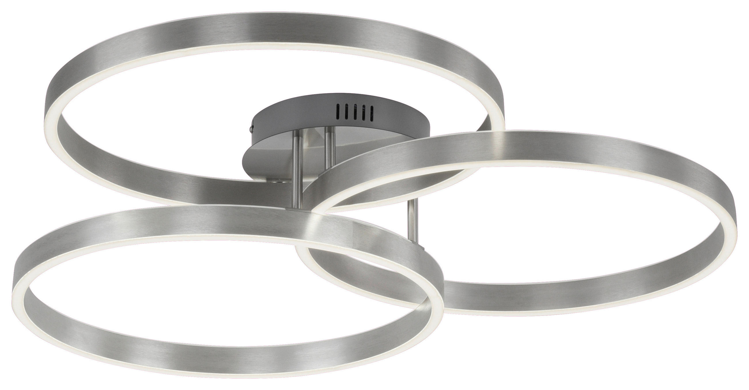 LED-DECKENLEUCHTE Paan 75/71,1/15,1 cm   - Edelstahlfarben, Design, Kunststoff/Metall (75/71,1/15,1cm) - Paul Neuhaus
