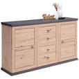 SIDEBOARD in 160/89,5/43 cm - Dunkelgrau/Eichefarben, LIFESTYLE, Holzwerkstoff/Metall (160/89,5/43cm) - Xora