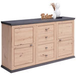 SIDEBOARD  in 160/89,5/43 cm  - Dunkelgrau/Eichefarben, LIFESTYLE, Holzwerkstoff/Metall (160/89,5/43cm) - Xora
