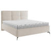 POLSTERBETT gepolstertes Kopfteil, Lattenrost 180/200 cm  in Beige  - Beige/Schwarz, MODERN, Holz/Textil (180/200cm) - Boxxx