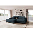 ECKSOFA  in Flachgewebe Petrol  177/253 cm  - Petrol/Schwarz, Design, Textil/Metall (177/253cm) - Dieter Knoll