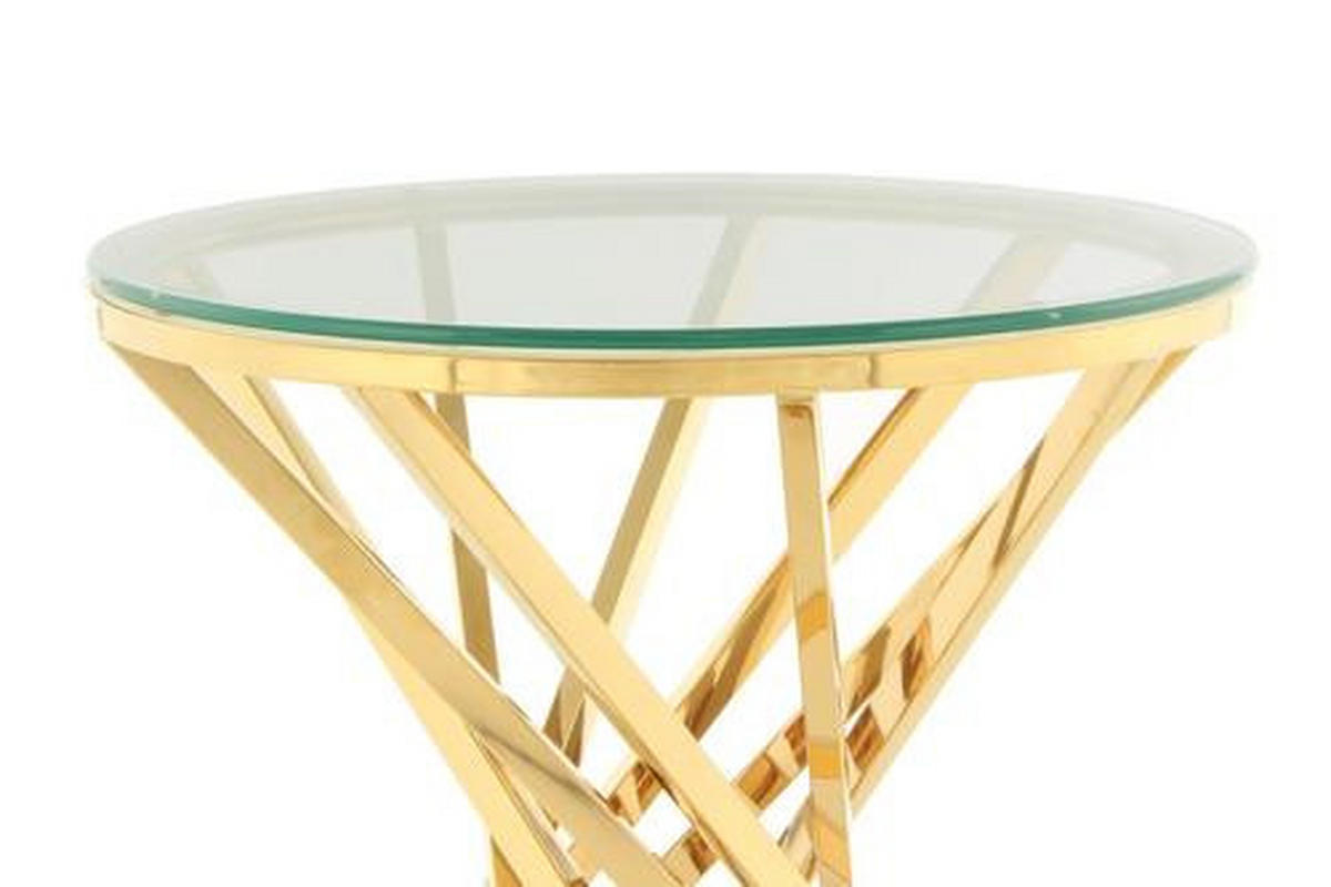 BEISTELLTISCH in Metall, Glas 50/55/50 cm  - Klar/Goldfarben, Trend, Glas/Metall (50/55/50cm) - Kayoom