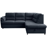 ECKSOFA Dunkelblau  - Greige/Schwarz, Basics, Holz/Textil (240/200cm) - MID.YOU
