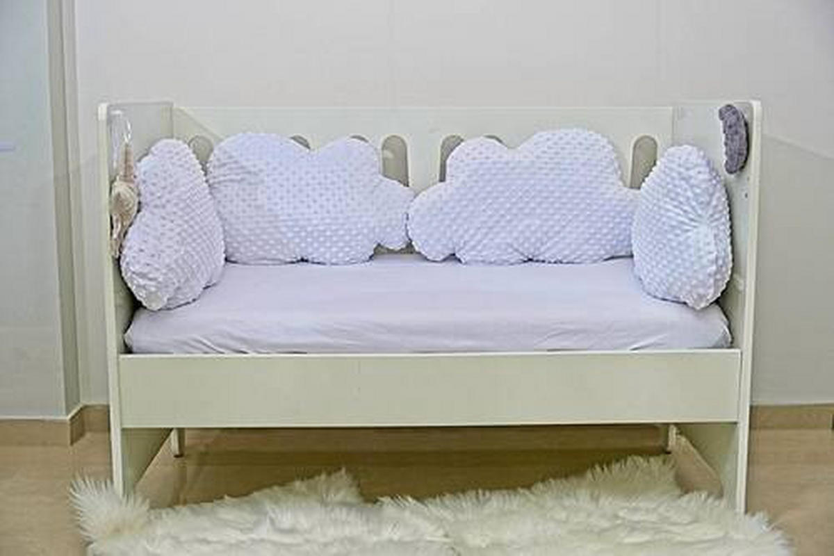TEKSTILNA OGRADICA ZA KREVETAC   - bela, Osnovno, tekstil (60/40cm)