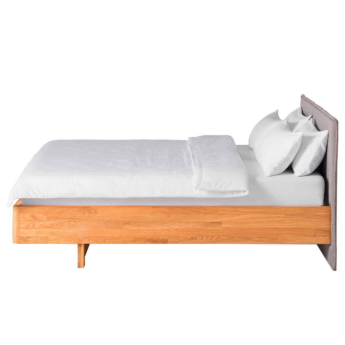 BETT 180/200 cm  in Wildeiche  - Wildeiche/Hellgrau, Natur, Holz/Holzwerkstoff (180/200cm) - home24