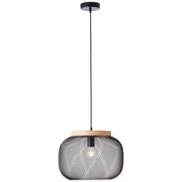 PENDELLEUCHTE 40/110 cm    - Schwarz/Kieferfarben, Basics, Holz/Metall (40/110cm) - Brilliant