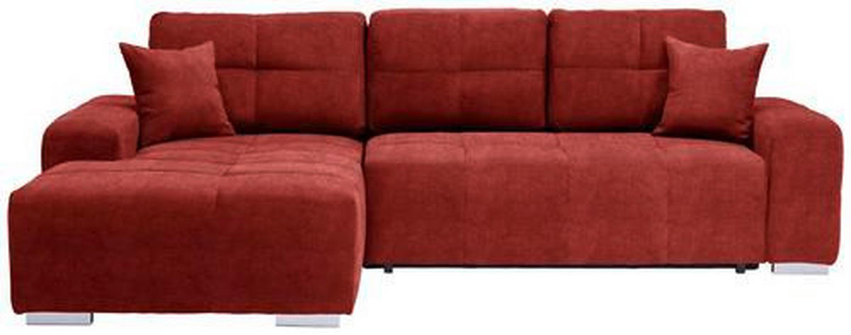 KUTNA GARNITURA tekstil  crvena   - srebrne boje/crvena, Design, tekstil/plastika (194/280cm) - Carryhome