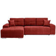 ECKSOFA Rot Webstoff  - Silberfarben/Rot, Design, Kunststoff/Textil (194/280cm) - Carryhome