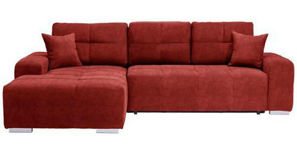 ECKSOFA Rot Webstoff  - Silberfarben/Rot, Design, Kunststoff/Textil (194/280cm) - Carryhome