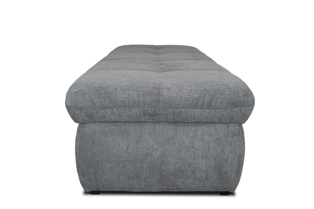 HOCKER Mikrofaser Dunkelgrau  - Chromfarben/Dunkelgrau, KONVENTIONELL, Textil/Metall (136/64/43cm) - MID.YOU