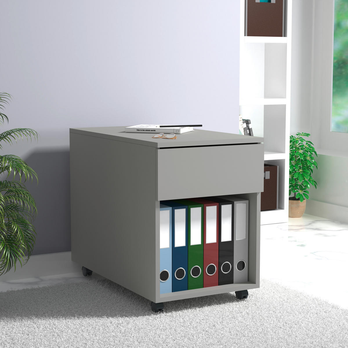 ROLLCONTAINER 39/55/70 cm  - Grau, Design, Holzwerkstoff/Kunststoff (39/55/70cm) - MID.YOU
