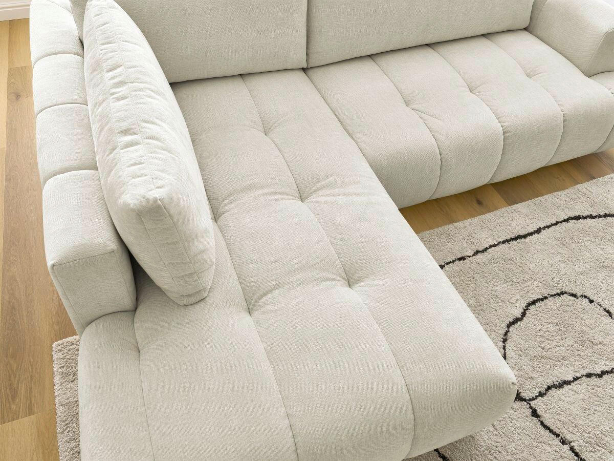 ECKSCHLAFSOFA FUJI Leinenoptik Beige  inkl.  - Beige/Schwarz, MODERN, Kunststoff/Textil (204/282cm)