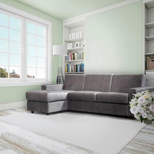 KUTNA GARNITURA tekstil  siva   - siva/crna, Moderno, tekstil/plastika (273/162cm) - Hom`in