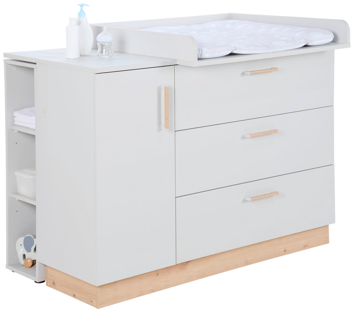 DOGRADNI REGAL ZA KOMODU  Leo  - siva/crna, Trend, drvni materijal/plastika (25/89/25cm) - Jimmylee
