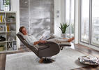 RELAXSESSEL Echtleder    - Grau, KONVENTIONELL, Leder/Metall (70/114/80cm) - Cantus