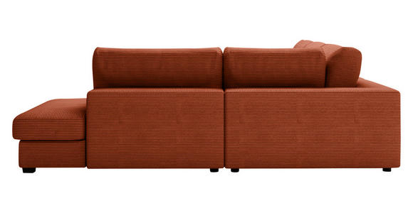 ECKSOFA Terracotta Cord  - Terracotta/Schwarz, KONVENTIONELL, Kunststoff/Textil (314/250cm) - Carryhome