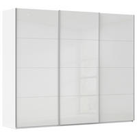 SCHWEBETÜRENSCHRANK 271/236/68 cm 3-türig Weiß, Weiß Hochglanz  - Weiß Hochglanz/Alufarben, Basics, Holzwerkstoff/Metall (271/236/68cm) - Novel
